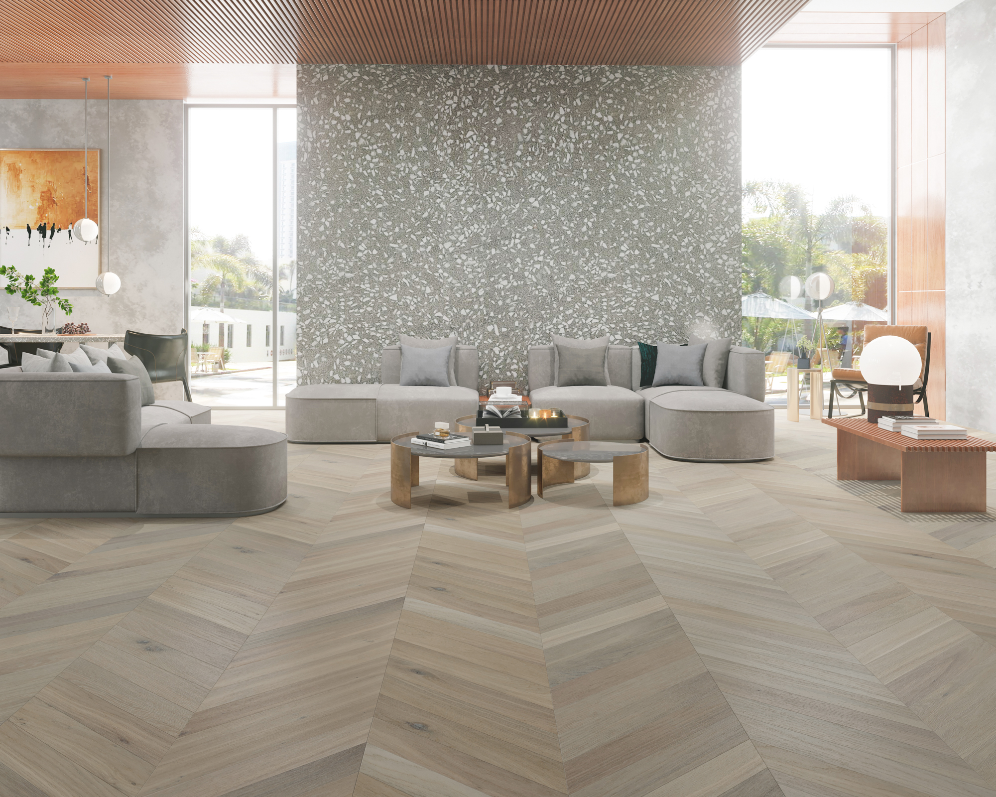 chevron flooring room scene